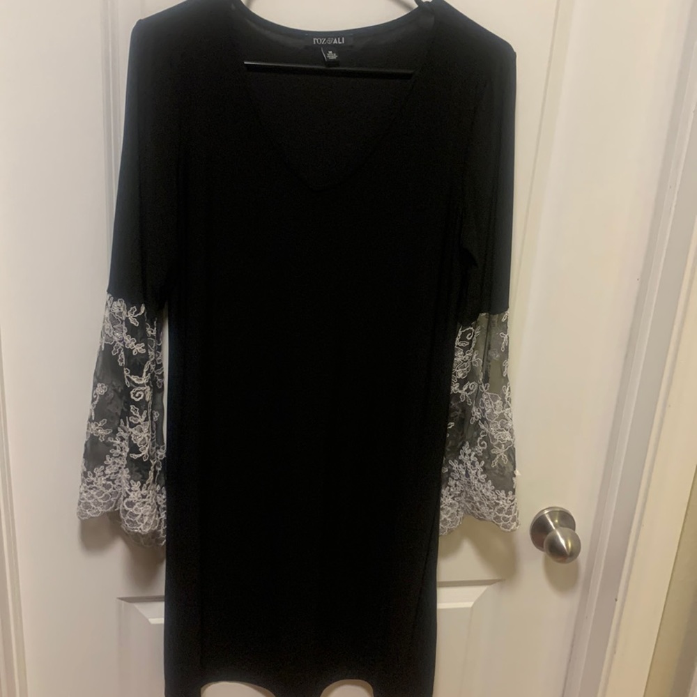 Black Dress With Lace Sleeves